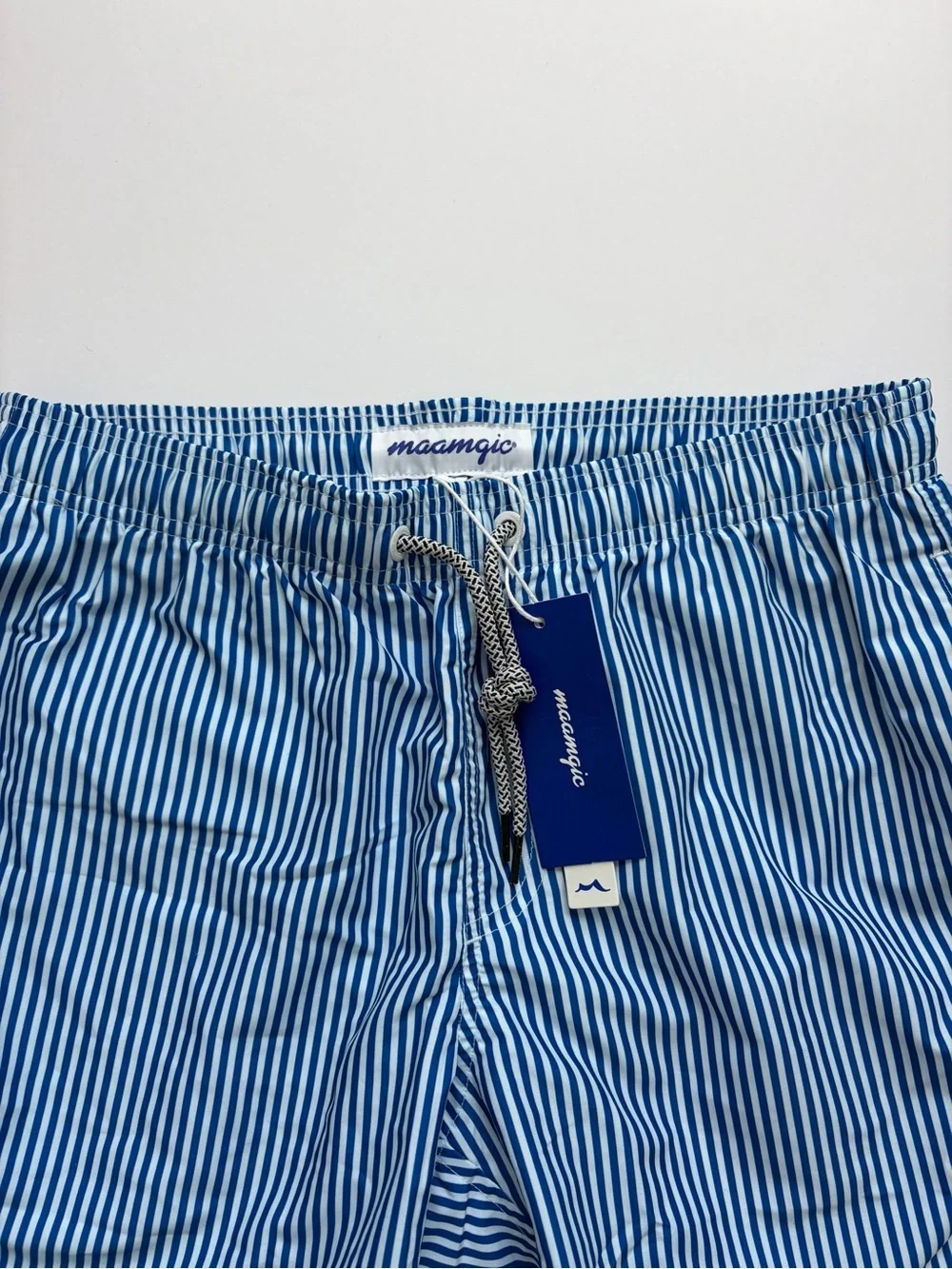 NWT Maamgic Blue Stripe Men’s Swim Trunks S